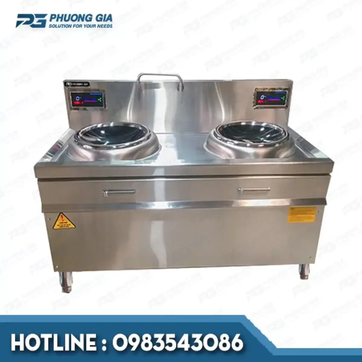 Bếp từ công nghiệp đôi 25kw lõm kính